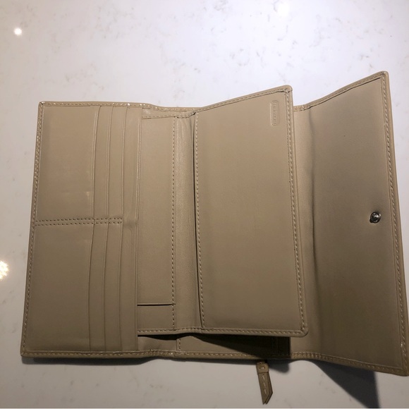 COACH Brown Monogram Canvas & Leather Wallet - Picture 6 of 7